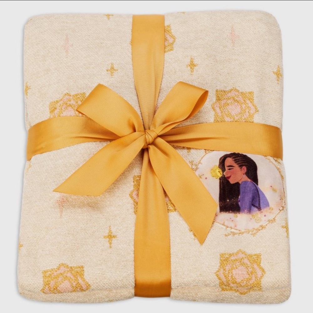 Asha and Star Disney Parks Chenille Fringe Cozy Blanket 50×60". Wish Collection